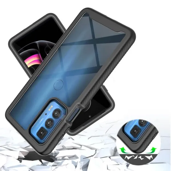 DUAL Obojstranný kryt s fóliou Motorola Edge 20 Pro ružový