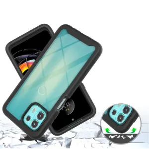 DUAL Obojstranný kryt s fóliou Motorola Edge 20 Lite tmavomodrý