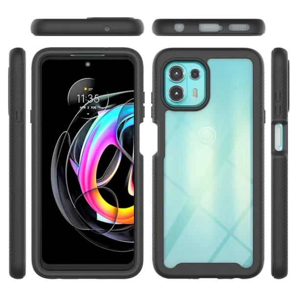 DUAL Obojstranný kryt s fóliou Motorola Edge 20 Lite tmavomodrý