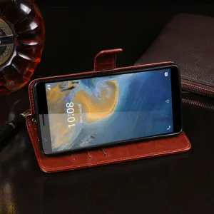 IDEWEI Peňaženkový kryt ZTE Blade A31 2020 hnedý