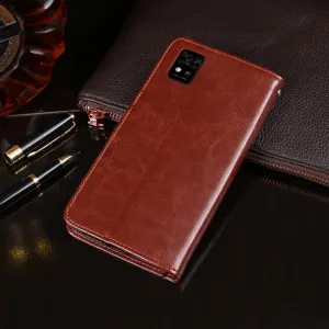 IDEWEI Peňaženkový kryt ZTE Blade A31 2020 hnedý