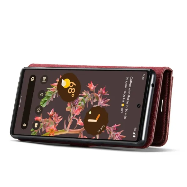 DG.MING Peňaženkový obal 2v1 Google Pixel 6 červený