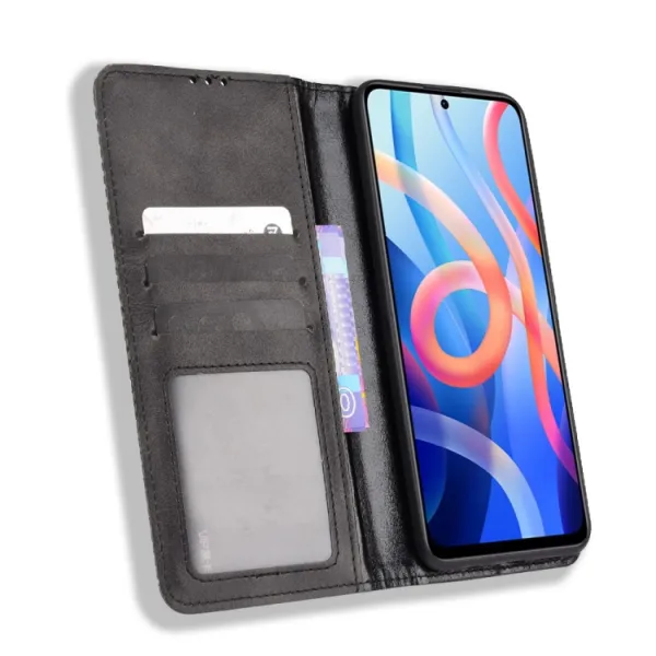 BUSINESS Peňaženkový kryt pre Xiaomi Poco M4 Pro 5G / Redmi Note 11S 5G čierny