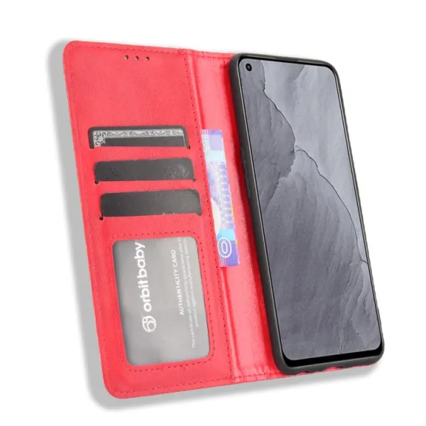 BUSINESS Peňaženkový kryt pre Realme GT Master Edition červený