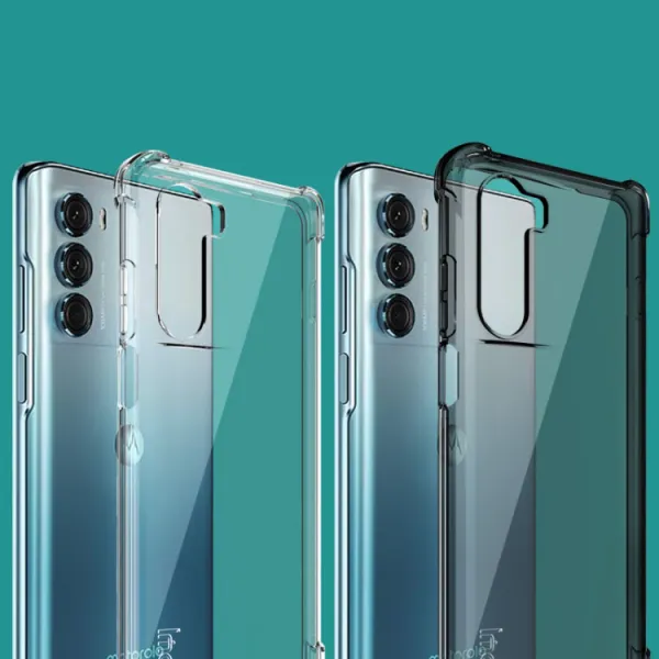 IMAK Ochranný silikónový kryt + fólia Motorola Moto G200 5G čierny