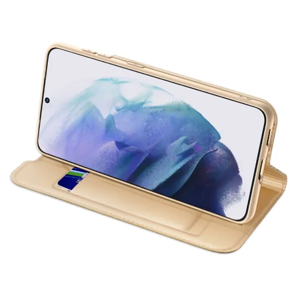DUX Peňaženkový kryt Samsung Galaxy S22 Plus 5G zlatý