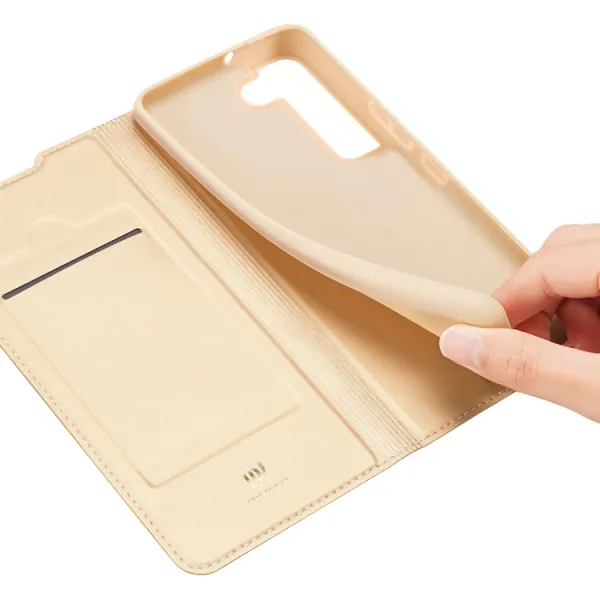 DUX Peňaženkový kryt Samsung Galaxy S22 Plus 5G zlatý