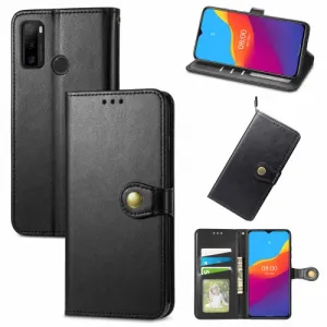 LEATHER BUCKLE Peňaženkový obal Ulefone Note 10 čierny