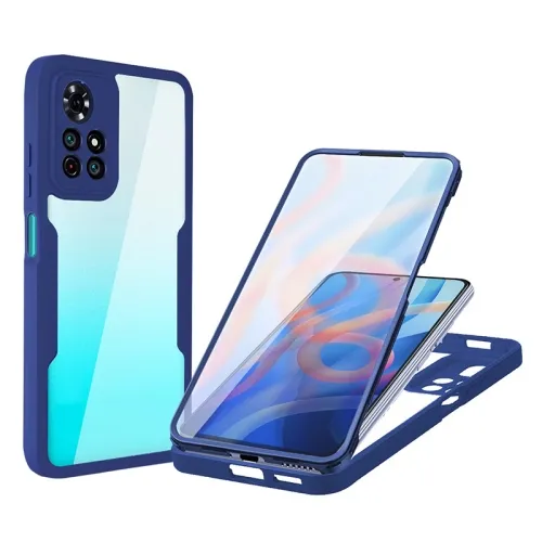 DUAL Obojstranný kryt s fóliou Xiaomi Redmi Note 11 / Note 11S modrý