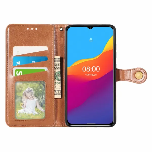 LEATHER BUCKLE Peňaženkový obal Ulefone Note 10 hnedý