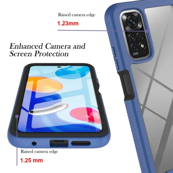 DUAL Obojstranný kryt s fóliou Xiaomi Redmi Note 11 / Note 11S modrý