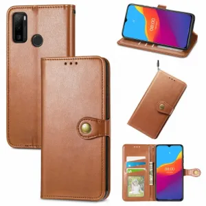 LEATHER BUCKLE Peňaženkový obal Ulefone Note 10 hnedý