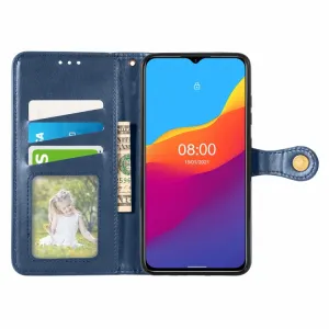LEATHER BUCKLE Peňaženkový obal Ulefone Note 10 modrý
