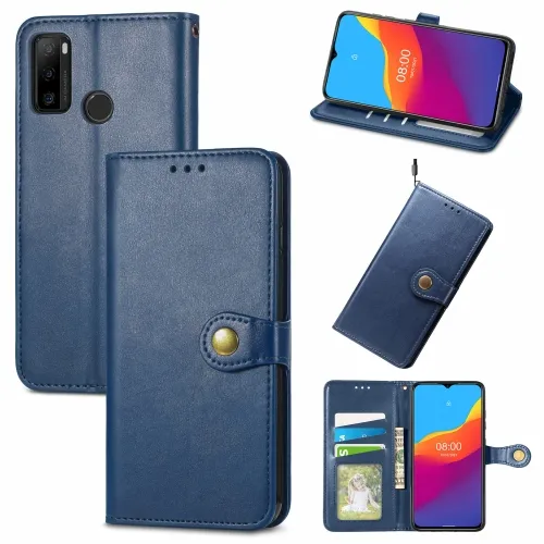 LEATHER BUCKLE Peňaženkový obal Ulefone Note 10 modrý