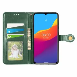 LEATHER BUCKLE Peňaženkový obal Ulefone Note 10 zelený