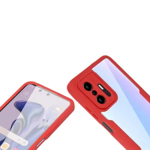 DUAL Obojstranný kryt s fóliou Xiaomi 11T / 11T Pro červený
