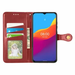 LEATHER BUCKLE Peňaženkový obal Ulefone Note 10 červený