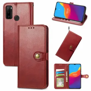LEATHER BUCKLE Peňaženkový obal Ulefone Note 10 červený