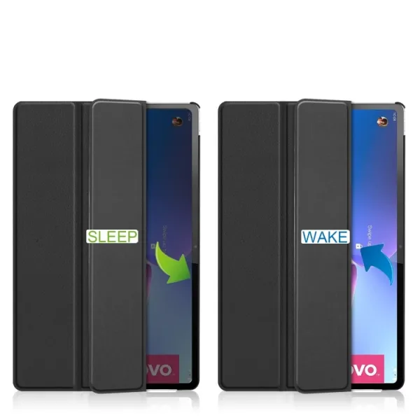 LEATHER Zaklápací obal pre Lenovo Tab P12 Pro čierny