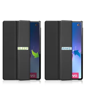 LEATHER Zaklápací obal pre Lenovo Tab P12 Pro čierny