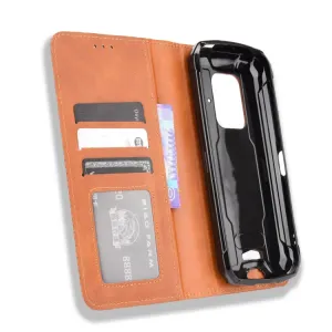 BUSINESS Peňaženkový kryt pre Doogee S59 / S59 Pro hnedý