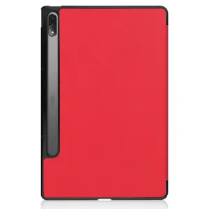 LEATHER Zaklápací obal pre Lenovo Tab P12 Pro červený