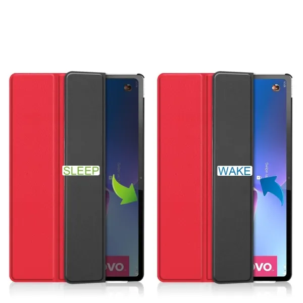 LEATHER Zaklápací obal pre Lenovo Tab P12 Pro červený