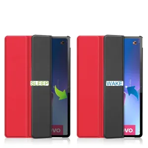 LEATHER Zaklápací obal pre Lenovo Tab P12 Pro červený