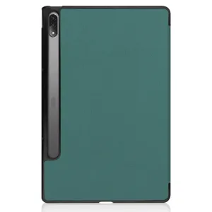 LEATHER Zaklápací obal pre Lenovo Tab P12 Pro zelený
