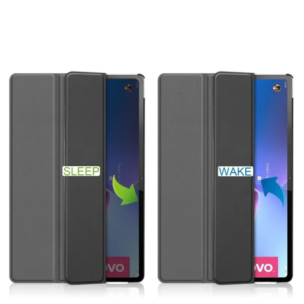 LEATHER Zaklápací obal pre Lenovo Tab P12 Pro šedý