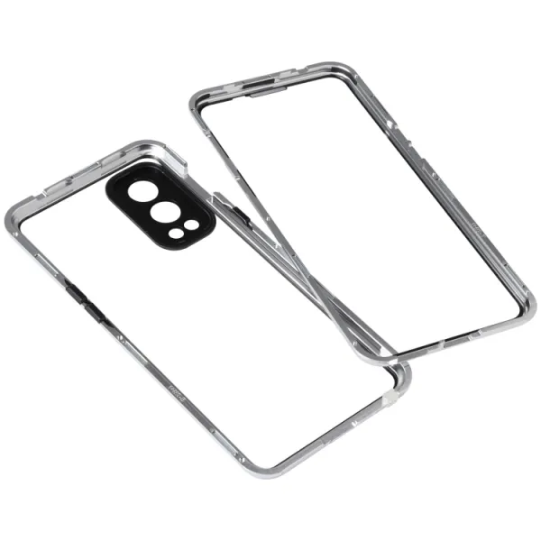 Magnetický kryt 360 pre OnePlus Nord 2 5G strieborný