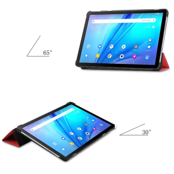 LEATHER Zaklápací obal pre TCL Tab 10s červený