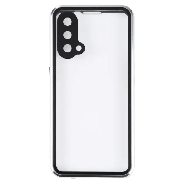 Magnetický kryt 360 pre OnePlus Nord CE 5G strieborný