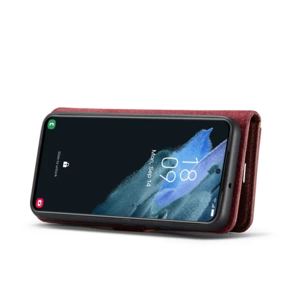 DG.MING Peňaženkový obal 2v1 Samsung Galaxy S22 Plus 5G červený
