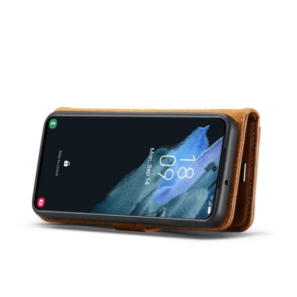 DG.MING Peňaženkový obal 2v1 Samsung Galaxy S22 Plus 5G hnedý