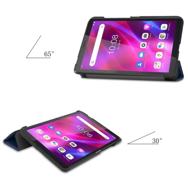 LEATHER Zaklápací obal pre Lenovo Tab M7 3rd Gen tmavomodrý