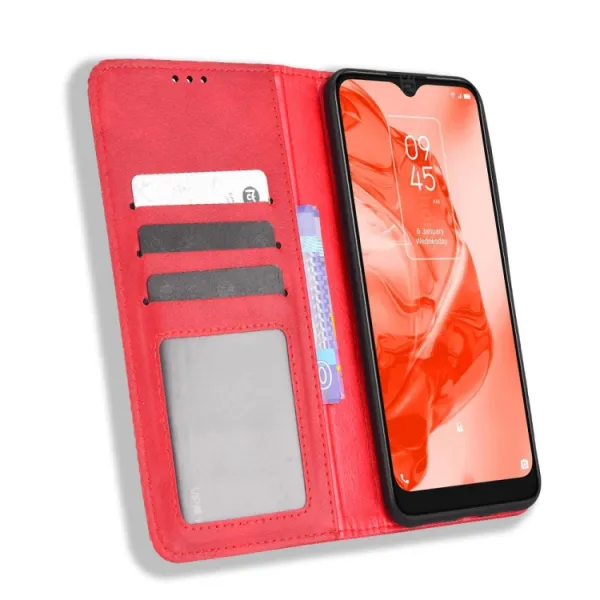 BUSINESS Peňaženkový kryt pre TCL 205 červený