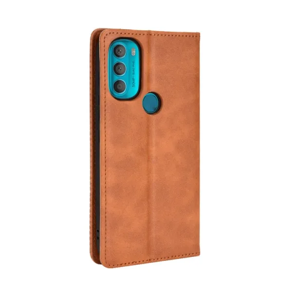 BUSINESS Peňaženkový kryt pre Motorola Moto G71 5G hnedý