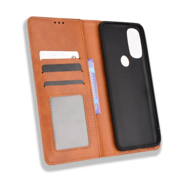 BUSINESS Peňaženkový kryt pre Motorola Moto G71 5G hnedý