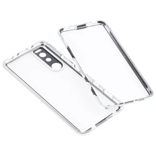 Magnetický kryt 360 pre Sony Xperia 5 III strieborný