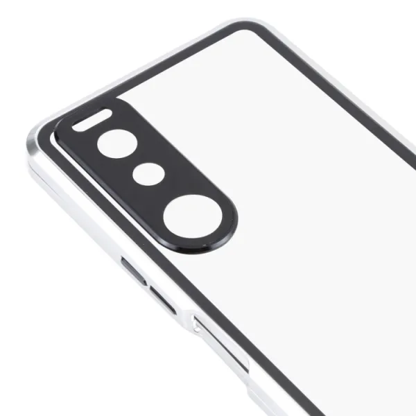 Magnetický kryt 360 pre Sony Xperia 5 III strieborný