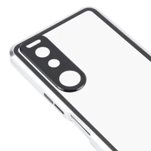Magnetický kryt 360 pre Sony Xperia 5 III strieborný