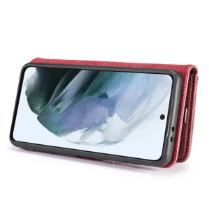 DG.MING Peňaženkový obal 2v1 Samsung Galaxy S21 FE 5G červený