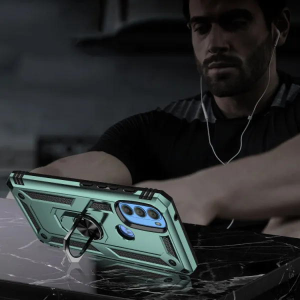 RING Ochranný obal pre Motorola Moto G71 5G zelený
