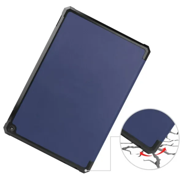 LEATHER Zaklápací obal Amazon Kindle Fire HD 10 / HD 10 2021 (11. generácia) tmavomodrý