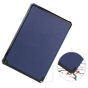 LEATHER Zaklápací obal Amazon Kindle Fire HD 10 / HD 10 2021 (11. generácia) tmavomodrý