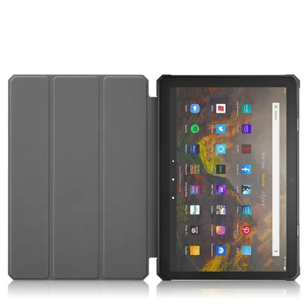 LEATHER Zaklápací obal Amazon Kindle Fire HD 10 / HD 10 2021 (11. generácia) tmavomodrý