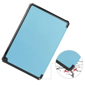 LEATHER Zaklápací obal Amazon Kindle Fire HD 10 / HD 10 2021 (11. generácia) svetlomodrý