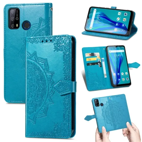 ART Peňaženkový kryt Oukitel C23 Pro ORNAMENT modrý