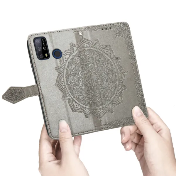 ART Peňaženkový kryt Oukitel C23 Pro ORNAMENT šedý